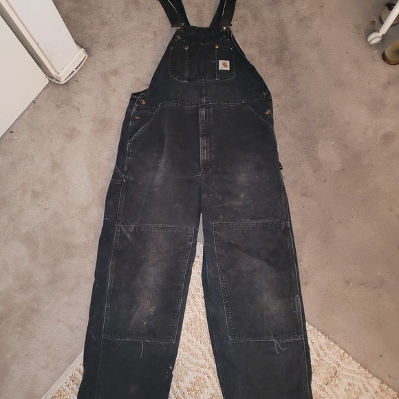 Carhartt Men's Black Denim Overalls - Picture 1 of 2
